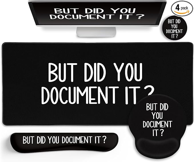 LIMKRIAN Black Mouse Pad Large Desk Mat Set, Funny Mouse Pad by LIMKRIAN