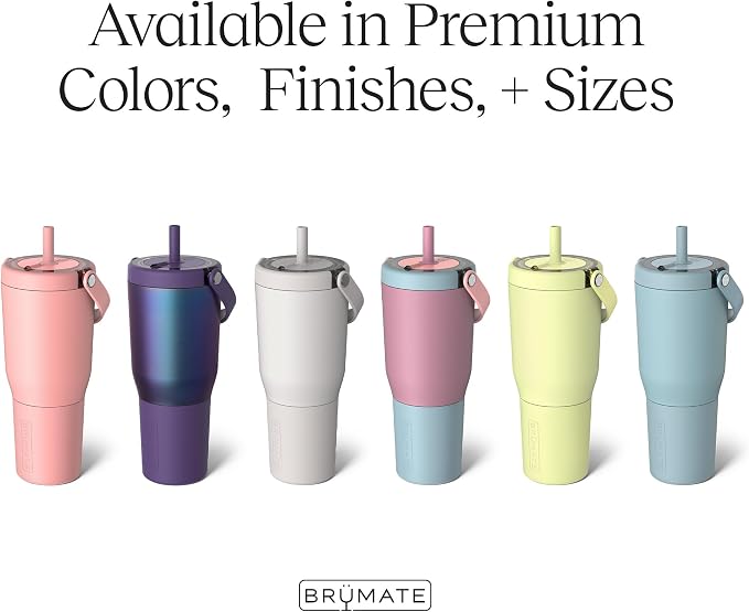 BrüMate Resa 35oz 100% Leakproof Travel Tumbler w/Handle & Straw | Flexible SoftSip Straw | Silicone Sleeve for Durability | Stainless Steel | Cup Holder & Travel Friendly Water Bottle (Lilac Dusk) - Image 3