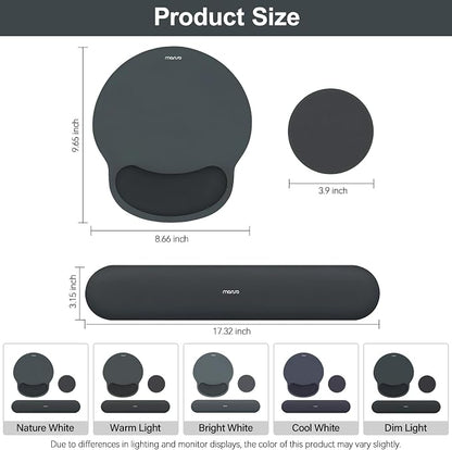 MOSISO Wrist Rest Support for Mouse Pad&Keyboard Set, Circle Curved Ergonomic - Image 7