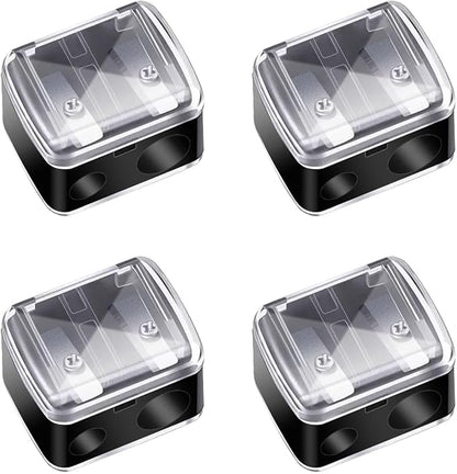 Makeup Pencil Sharpener, 4 Pack Dual Hole Cosmetic Pencil Sharpener by Cuteabc