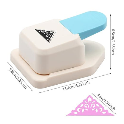 Paper Corner Punch Triangle Shape Flower Pattern, Large Craft Corner Punch - Image 2