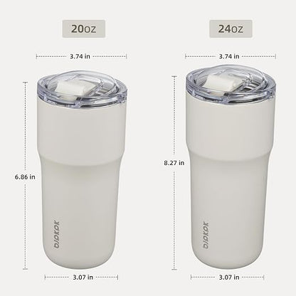 BJPKPK Insulated Tumbler,20oz Stainless Steel Tumbler with lid,Double Wall Travel Coffee Mug Thermal Cup,Keep Drinks Cold and Hot,White - Image 5