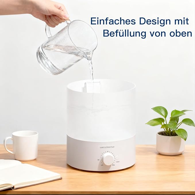 MegaWise Ultrasonic Cool Mist Humidifier SK7620 - 1.5L Capacity, Whisper-Quiet Operation, Adjustable Mist Output, Auto Shut-Off - Ideal for Home, Office, Baby Room, and Bedroom - Image 6