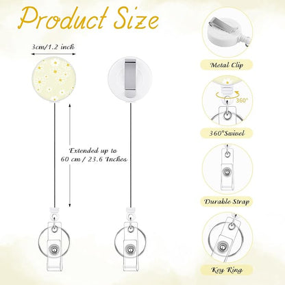 BESARME 3 Pack Badge Reels Retractable Badge Clip - Image 2