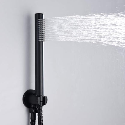 SUMERAIN Wall Mount Bathtub Faucet with Hand Shower,3 Handle Tub Shower Faucet Matte Black High Flow Waterfall Tub Filler - Image 5