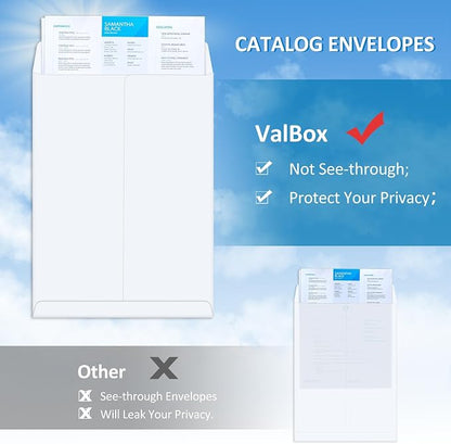 ValBox 9x12 Self Seal Catalog Envelopes 250 Packs White Envelopes - Image 5
