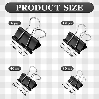 Binder Clips Paper Clamps Assorted Sizes 140 Count, 4 Sizes in One Pack - Image 2
