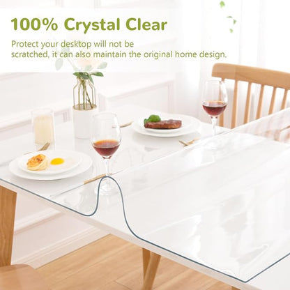 48 x 72 Inch Clear Table Cover Protector, 1.5mm Plastic Table Cover, Waterproof - Image 5