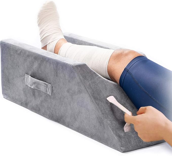 LightEase Memory Foam Leg Support and Elevation Pillow w/Dual Handles by LightEase