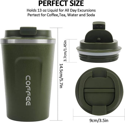 CS COSDDI 12 oz Stainless Steel Vacuum Insulated Tumbler - Coffee Travel Mug Spill Proof with Lid - coffee Cup for Keep Hot/Ice Coffee,Tea and Beer (Green) - Image 3