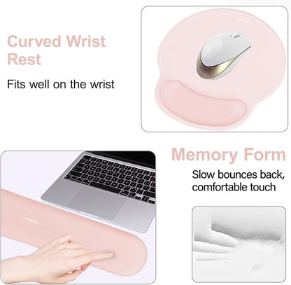 MOSISO Wrist Rest Support for Mouse Pad&Keyboard Set, Circle Curved Ergonomic - Image 4