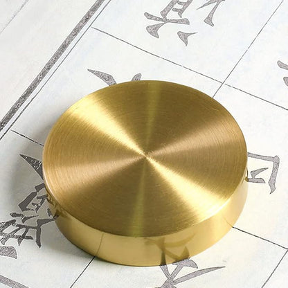 Abaodam 4 pcs Chinese Calligraphy Paperweight Brass Golden Calligraphy Practice - Image 3