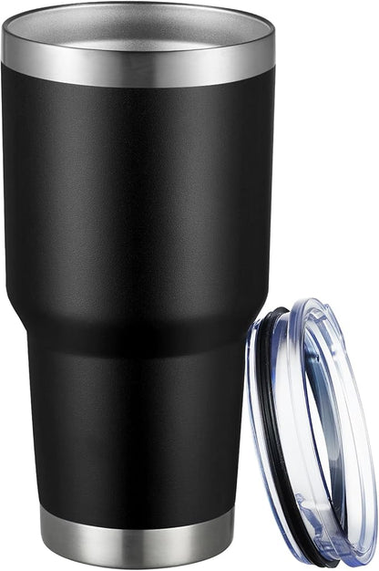 MEWAY 30oz Tumbler Double Wall Vacuum Insulated Travel Mug, Stainless Steel Tumbler with Lid, Durable Powder Coated Insulated Coffee Cup for Cold & Hot Drinks (Black,1 PACK) by MEWAY