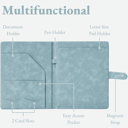 Mymazn Padfolio Portfolio Binder, Faux Leather Interview Resume Folder - Image 2