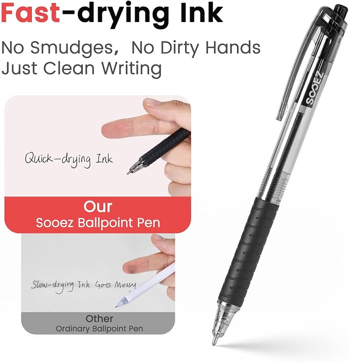 Sooez 40 Pack Bulk Pens Ballpoint, Smooth Writing Pens - Image 4