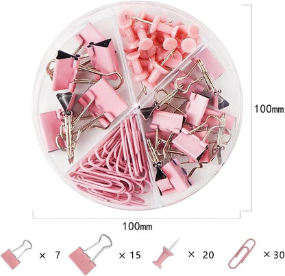 Paper Binder and Clips Set, Metal Assorted Sized Binders - Image 2