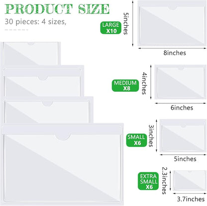 Chinco 30 Pcs Self Adhesive Pockets, Bin Labels - Image 2