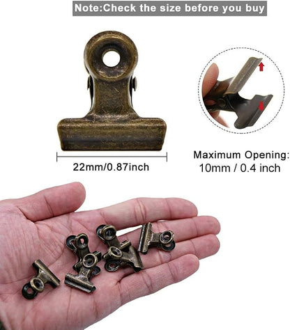 Antique Brass Small Bulldog Clips - Image 6
