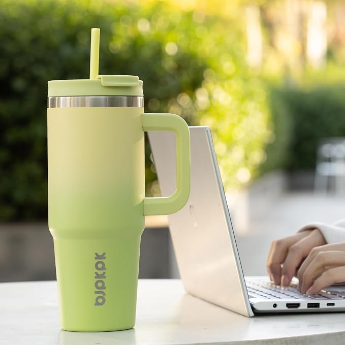 BJPKPK 40 oz Tumbler With Handle Insulated Tumblers With Lid And Straw Stainless Steel Thermal Cup,Indigo Black - Image 6