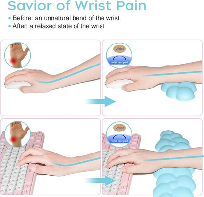 JIKIOU Upgrade Leather Cloud Keyboard Wrist Rest, Cloud Wrist Rest - Image 7