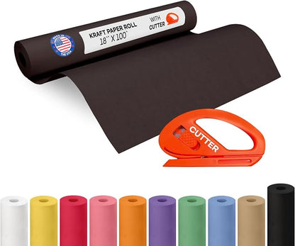 Black Kraft Paper Roll 18" x 1200" by IDLPackaging