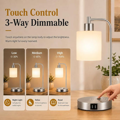 Set of 2 Industrial Touch Control Table Lamps - Image 3