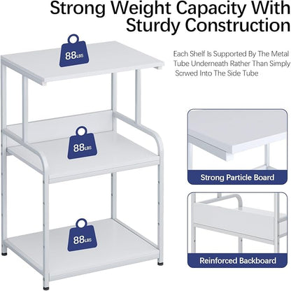 Arbuxzuy Printer Stand with Storage Shelf, 3 Tier Printer Cart with Wheels - Image 7