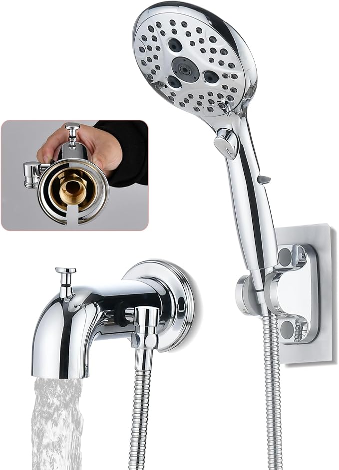 Bathtub Faucet with Sprayer, Tub Spout with Diverter Fits Threaded 1/2" or 3/4" IPS,Chrome Plated by Localand