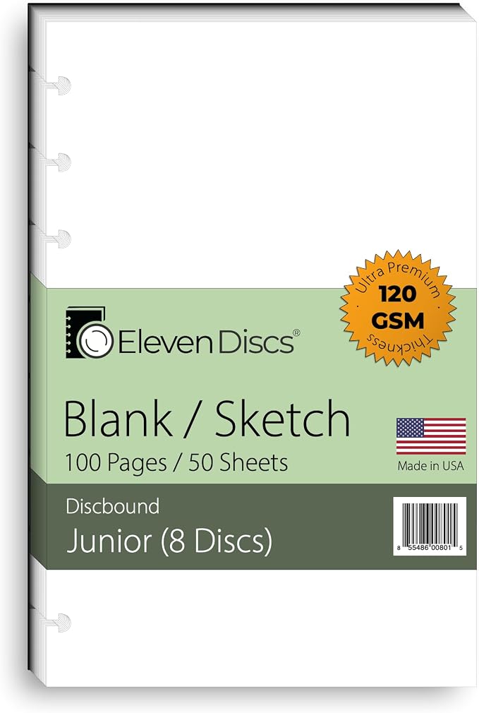 Eleven Discs Discbound Paper, Junior Size Blank Sheets by ElevenDiscs