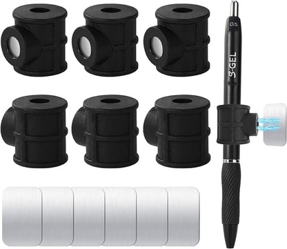6 Pack Black Strong Magnetic Pen Pencil Holder - Image 3