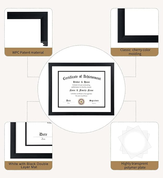 ELSKER&HOME 8.5x11 Diploma Frame Black - Image 5