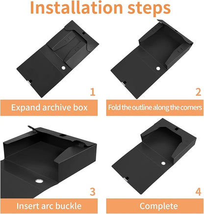 HUA JIE A4 Storage File Boxes Plastic Archives Cases - Image 6