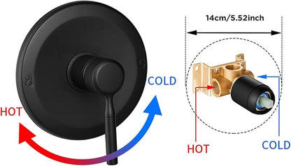 Black Shower Head And Faucet Set Complete With Valve Shower Fixtures With 6 Inch High Pressure Rain Shower Head Trim kit Regaderas Para bBaño Modernas - Image 4