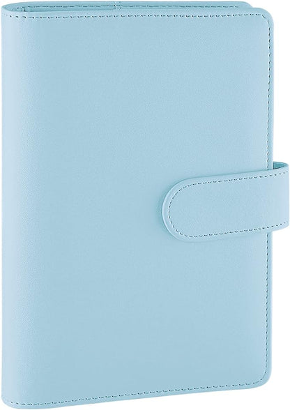 Antner A6 PU Leather Notebook Binder Refillable 6 Ring Budget Binder by Antner