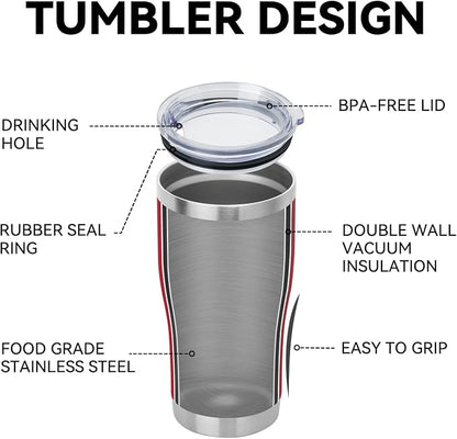 DOMICARE 20oz Tumbler with Lid Stainless Steel Tumblers Bulk, Double Wall Vacuum Insulated Coffee Travel Mug Powder Coated Tumbler,8 Count (Pack of 1) Red - Image 4