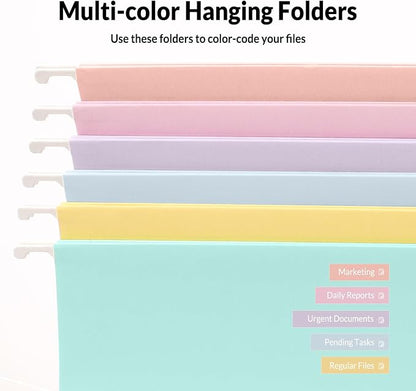 SUNEE 6 Pack Hanging File Folders, Hanging File Folders Letter Size - Image 4