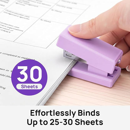 Mini Stapler with 2000 Staples, 30 Sheet Capacity, Jam-Free Small Desktop - Image 4