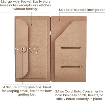 CRASPIRE 3Pcs Kraft Paper Pocket - Image 6