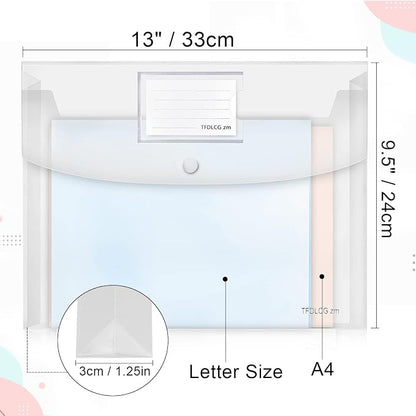 11 Pack Clear Plastic Envelopes File Folders, US Letter A4 Size Folder - Image 3