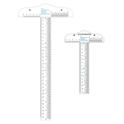 CYFUN DESIGN 12" 6" Acrylic T-Square Ruler Precision Marking T Square Ruler by CYFUNDESIGN