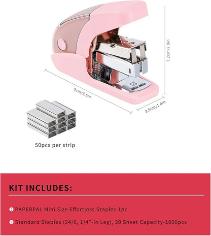 PAPERPAL Effortless Mini Stapler Set, 20 Sheet Capacity, 000 1/4-inch staples - Image 2
