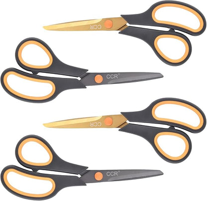 CCR Scissors 8 Inch Soft Comfort-Grip Handles Sharp Titanium Coating Blades - Image 7