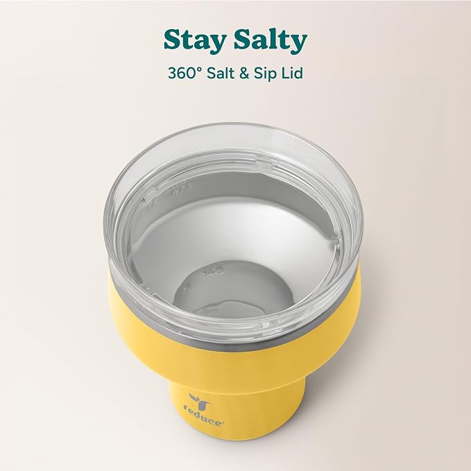 REDUCE Saltini 16 oz Cocktail Tumbler - Insulated Margarita Tumbler with Lid - Keeps Drinks Cold for 10 Hours - 360 Sippable Martini Glass Alternative - Shatterproof, Perfect for Parties - Pineapple - Image 4