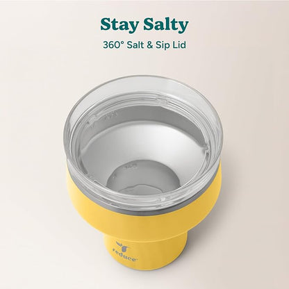 REDUCE Saltini 16 oz Cocktail Tumbler - Insulated Margarita Tumbler with Lid - Keeps Drinks Cold for 10 Hours - 360 Sippable Martini Glass Alternative - Shatterproof, Perfect for Parties - Pineapple - Image 4