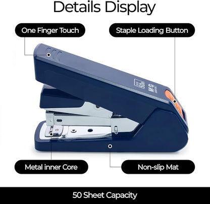 M&G Effortless Stapler 50 Sheet Capacity One-Touch Stapling, Heavy Duty Desktop - Image 7