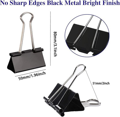 Large Binder Clips 2 Inch, Extra Large Binder Clips Big Paper Clamps Giant Clips - Image 2