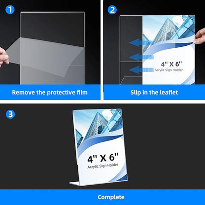 6 Pack Slanted Back Acrylic Sign Holders 4x6 - Image 4