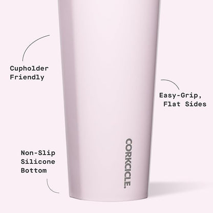 Corkcicle Classic Tumbler - Keeps Drinks Cold for 9 Hours & Hot for 3 - Triple-Insulated Stainless Steel - Holiday Tumbler Gift - 24 oz - Powder Puff - Image 4