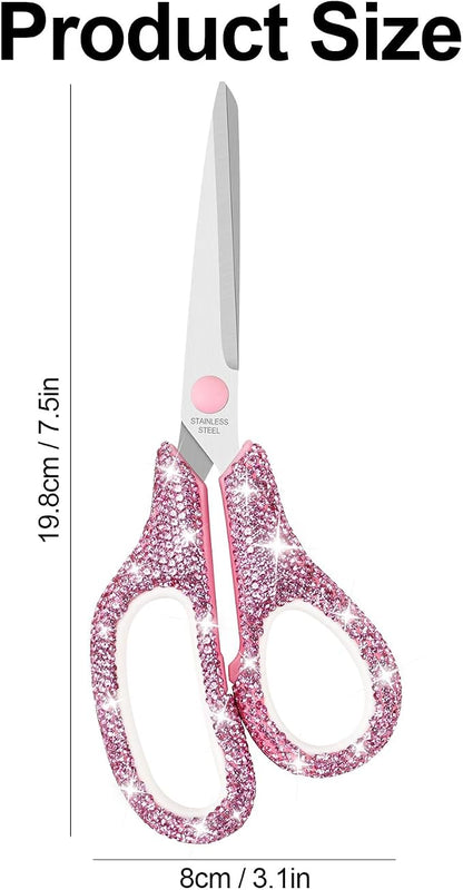 Koqye 7.8-Inch Pink Rhinestone Scissors - Image 3