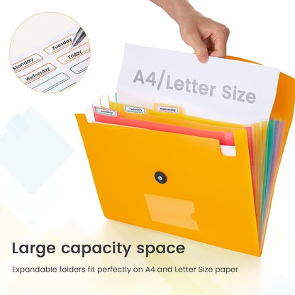 5 Pack 7-Pockets Expanding File Folder Accordion File Organizer, A4 Letter Size - Image 5